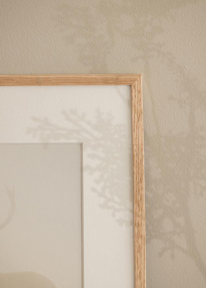 Ram med passepartou Frame Narrow Oak 32x45 cm - Picture Mount White 25x30 cm