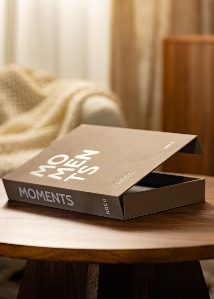 KAILA KAILA MOMENTS Grey - Coffee Table Photo Album (60 Black Pages)