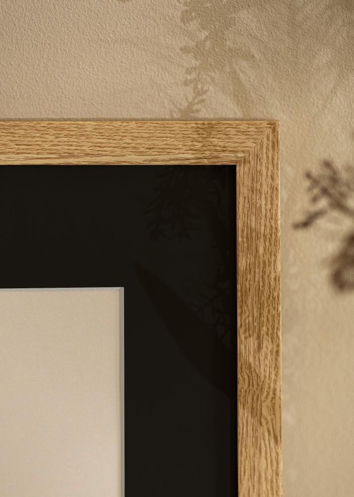 Ram med passepartou Frame Selection Oak 60x80 cm - Picture Mount Black 50x70 cm