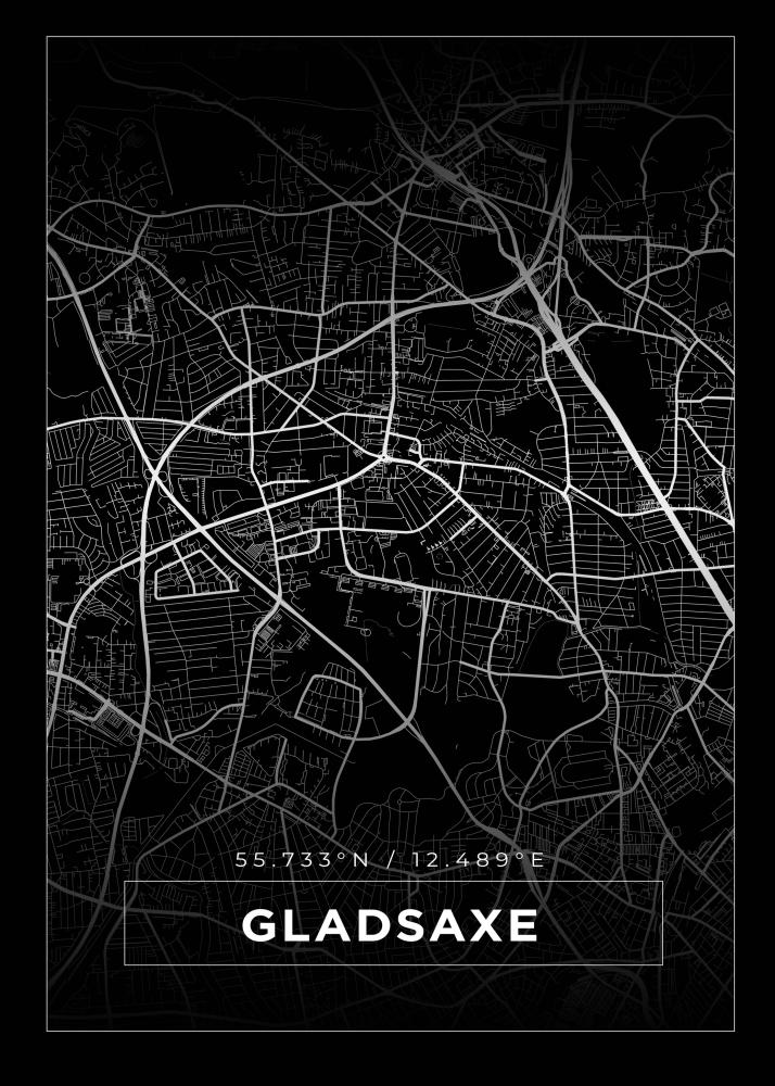 Bildverkstad Map - Gladsaxe - Black Poster