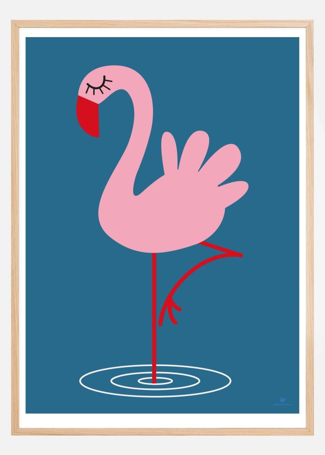 Bildverkstad Flamingo - Blue Poster