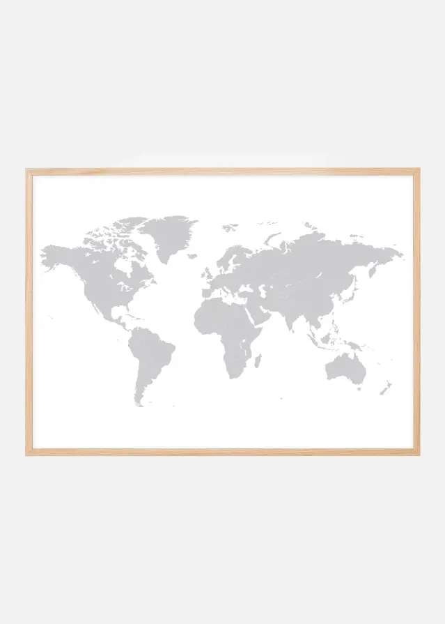 Bildverkstad World map - Grey Poster