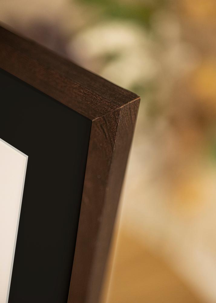 Ram med passepartou Frame Selection Walnut 40x50 cm - Picture Mount Black 29.7x42 cm (A3)