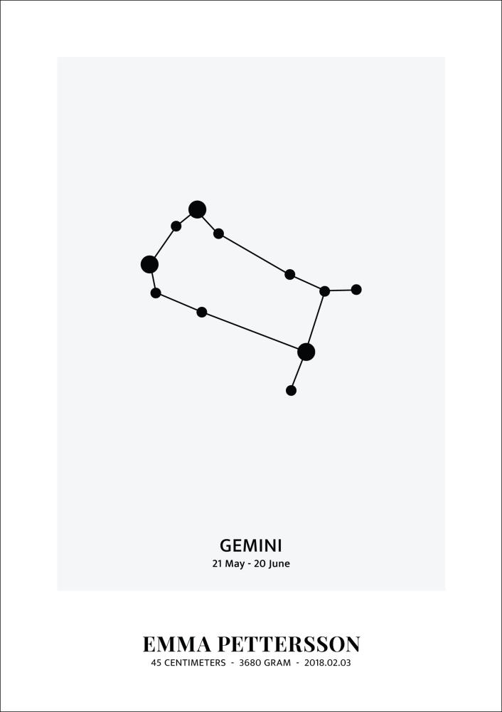 Personlig poster Gemini - Star Signs