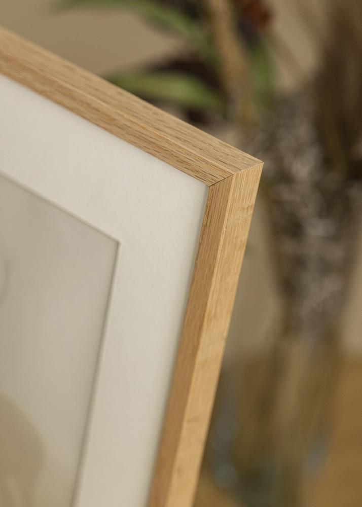 Ram med passepartou Frame E-Line Oak 30x40 cm - Picture Mount White 21x29,7 cm (A4)