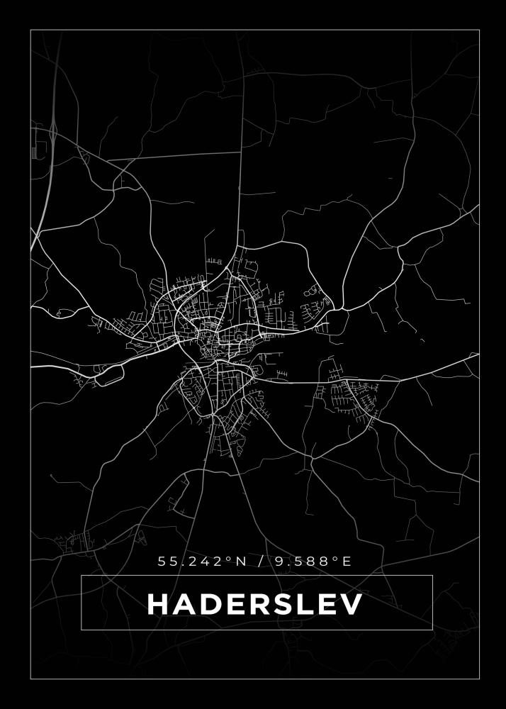 Bildverkstad Map - Haderslev - Black Poster