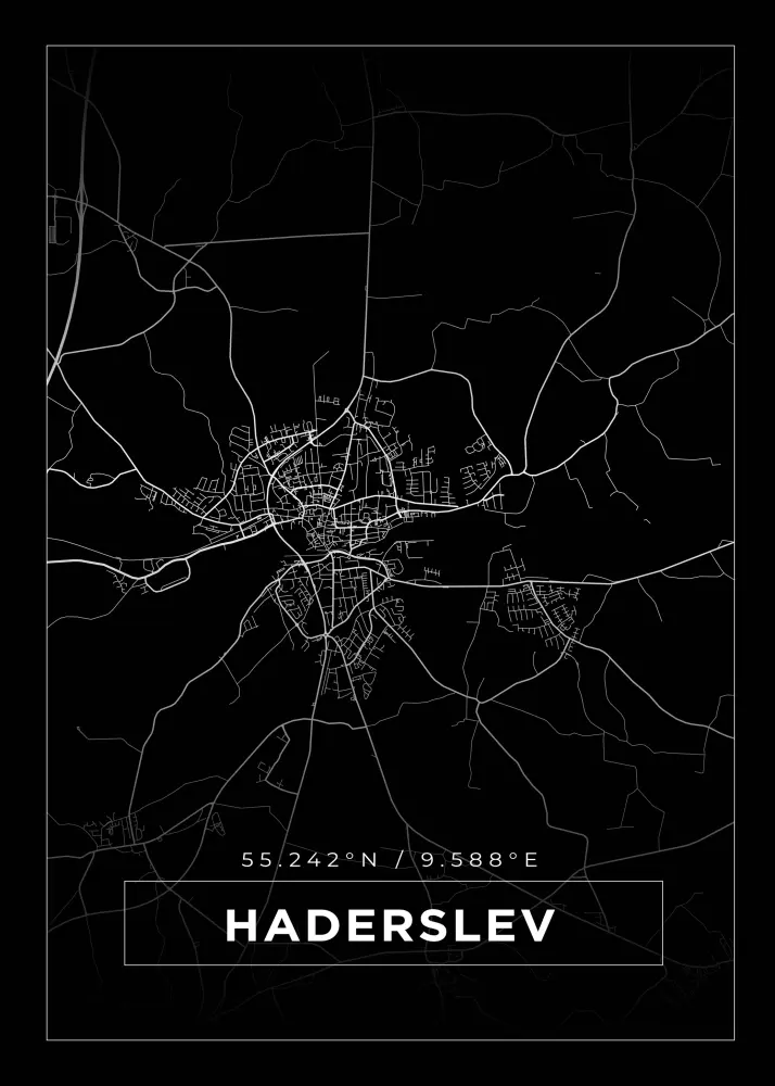 Bildverkstad Map - Haderslev - Black Poster