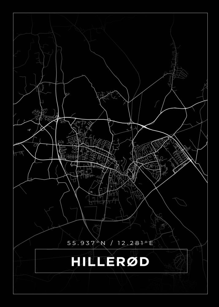 Bildverkstad Map - Hillerød - Black Poster