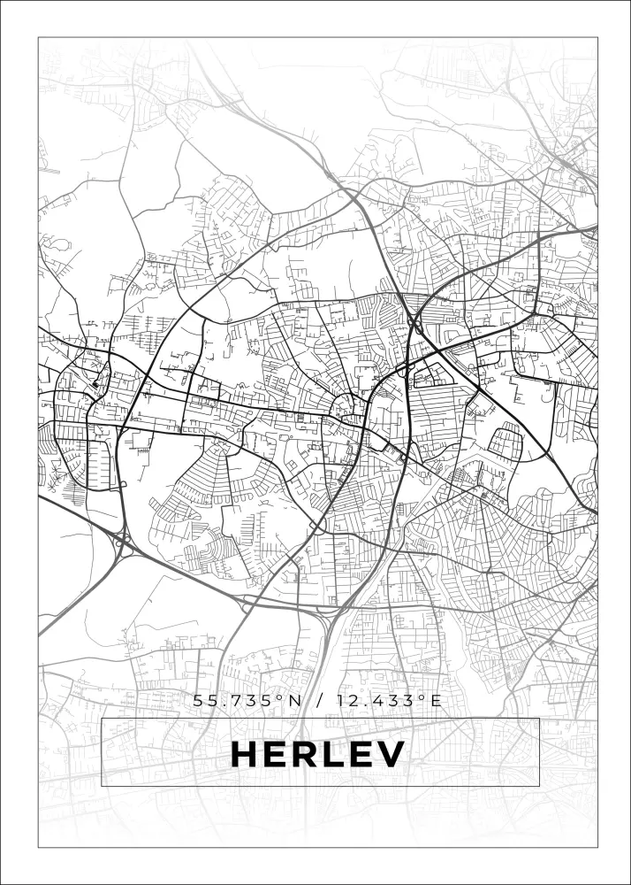 Bildverkstad Map - Herlev - White Poster