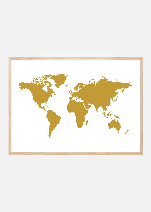 Bildverkstad World map Gold Poster