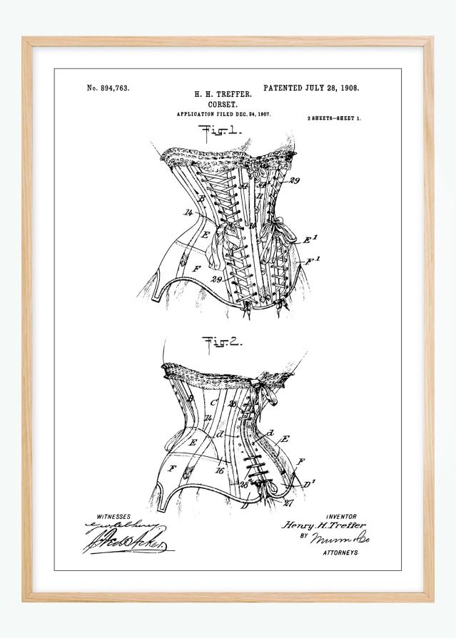 Bildverkstad Patent drawing - Corset I Poster