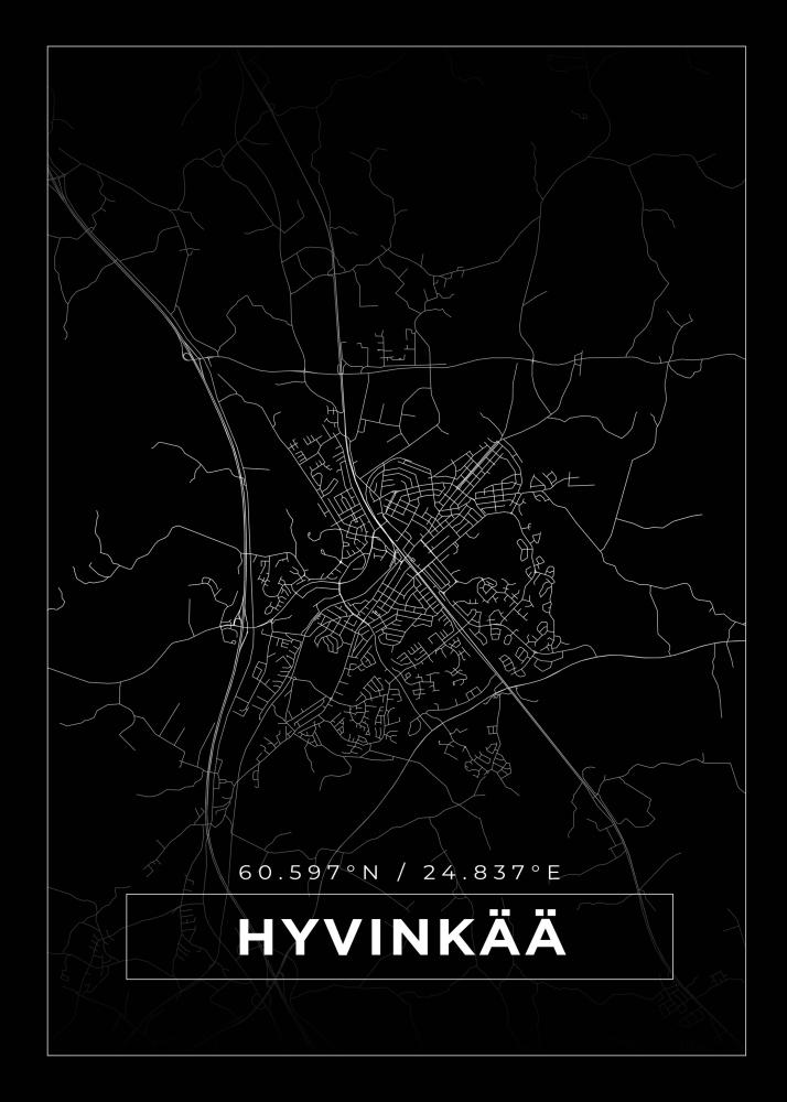 Bildverkstad Map - Hyvinkää - Black Poster