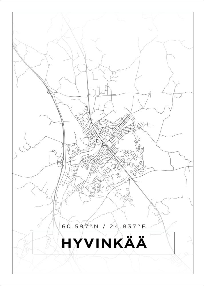 Bildverkstad Map - Hyvinkää - White Poster