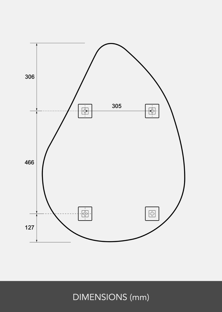 BGA Mirror Droplet 65x90 cm