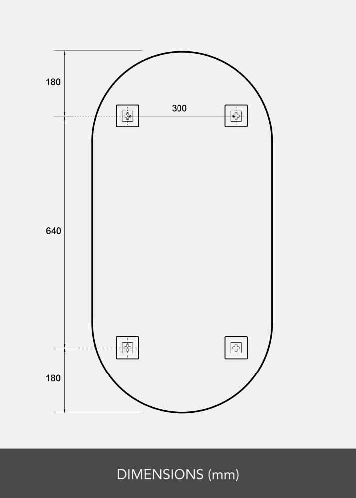 BGA Mirror Lozenge 50x100 cm