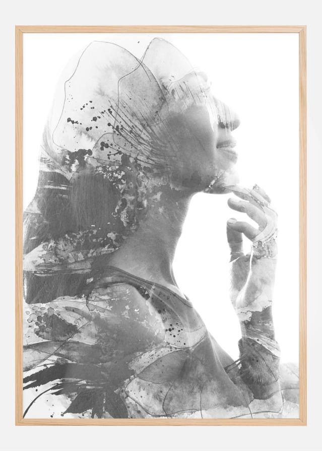 Bildverkstad Black and white lady Poster