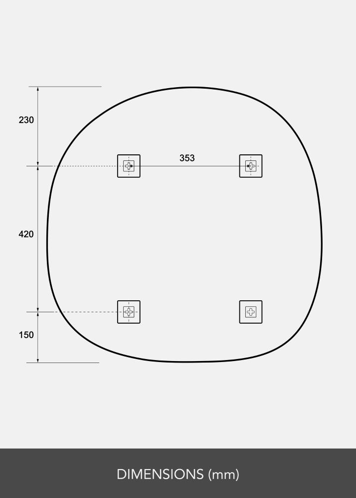 BGA Mirror Roundy 80x80 cm