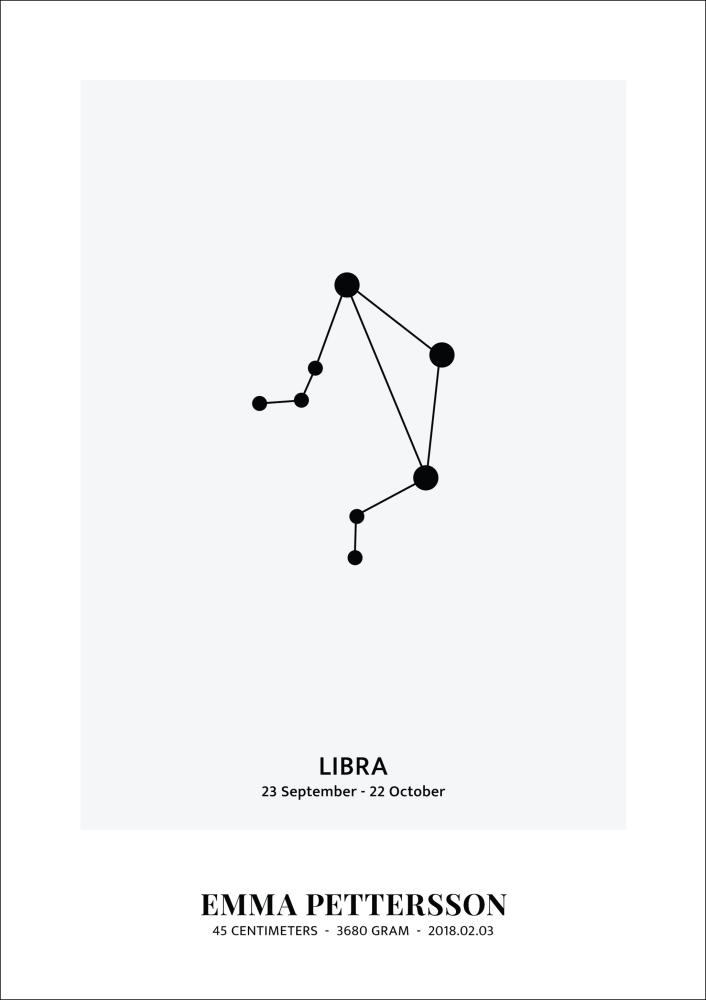 Personlig poster Libra - Star Sign