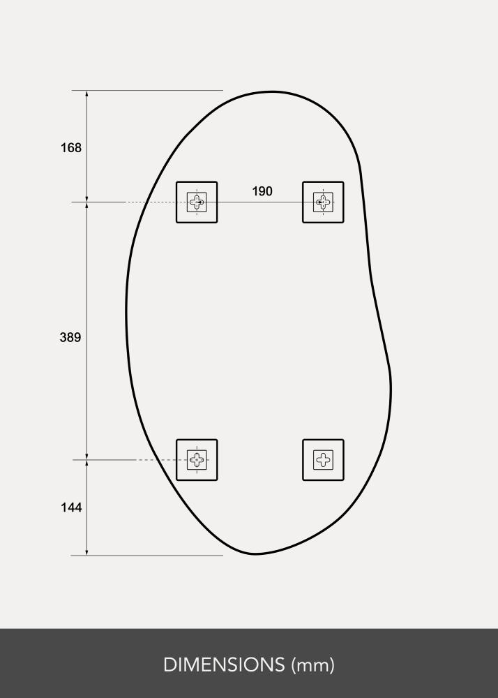 BGA Mirror Oblong 40x70 cm