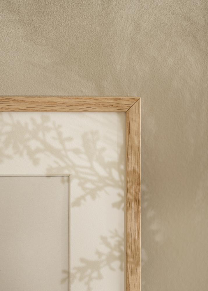 Ram med passepartou Frame E-Line Oak 40x50 cm - Picture Mount White 12x16 inches