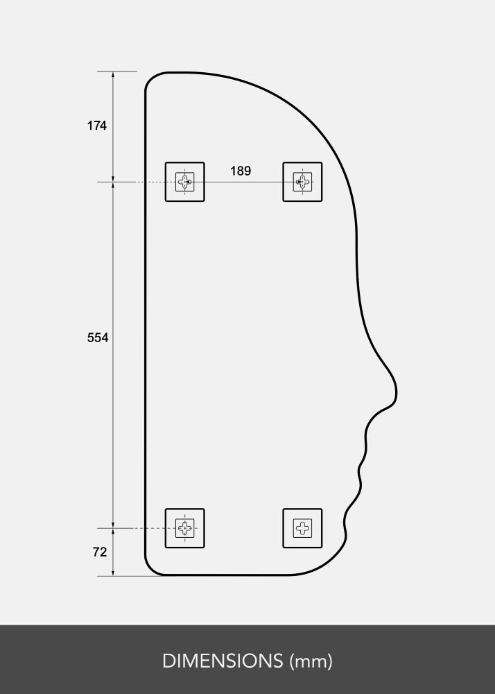 BGA Mirror Face 40x80 cm