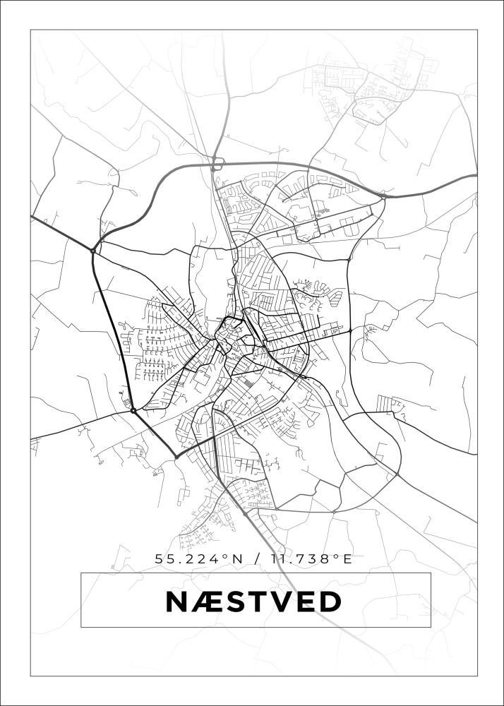 Bildverkstad Map - Næstved - White Poster