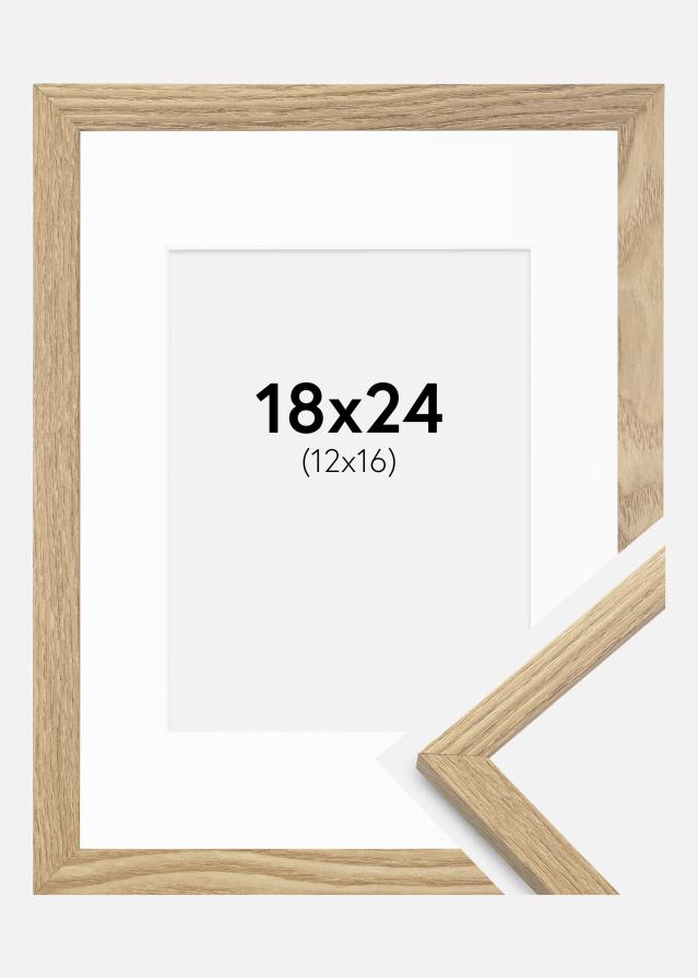 Ram med passepartou Frame Trendy Oak 18x24 cm - Picture Mount White 13x17 cm