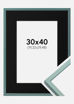 Ram med passepartou Frame E-Line Green 30x40 cm - Picture Mount Black 8x12 inches