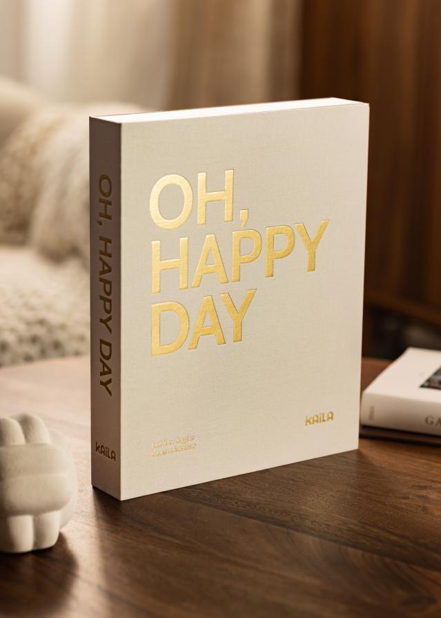 KAILA KAILA OH HAPPY DAY Creme - Coffee Table Photo Album (60 Black Pages)