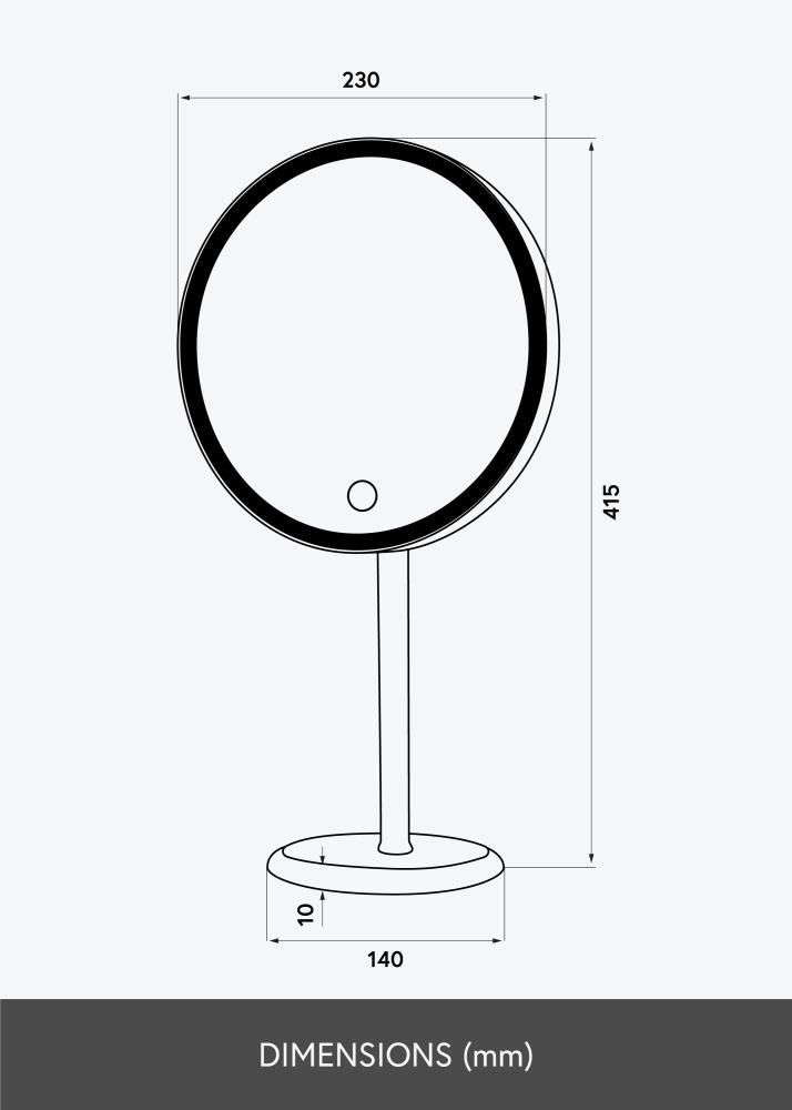 KAILA KAILA Make-up Mirror Pillar LED Magnifying 20 cm Ø