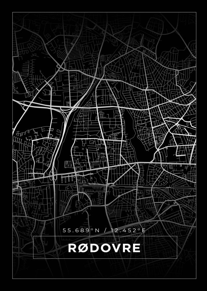 Bildverkstad Map - Rødovre - Black Poster