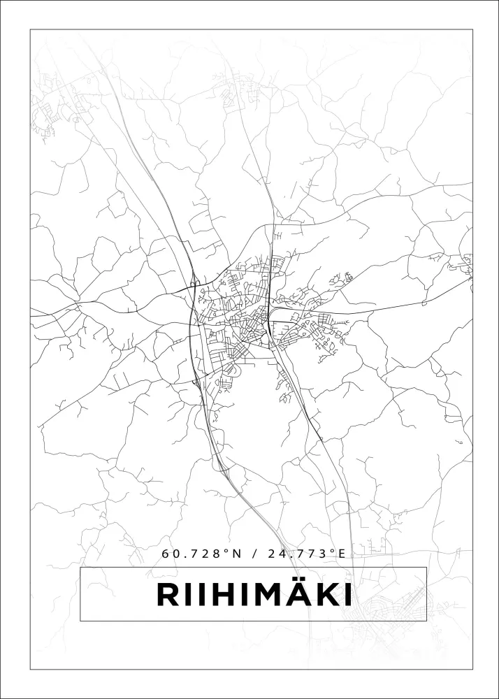 Bildverkstad Map - Riihimäki - White Poster