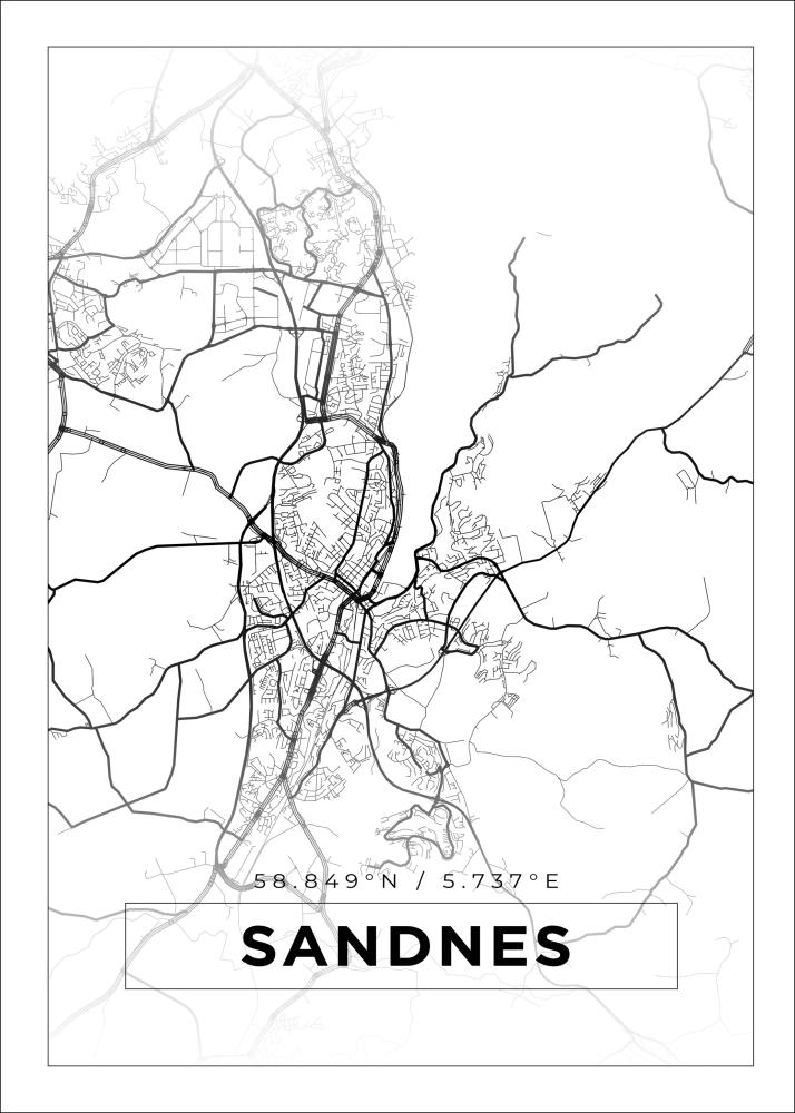 Bildverkstad Map - Sandnes - White Poster