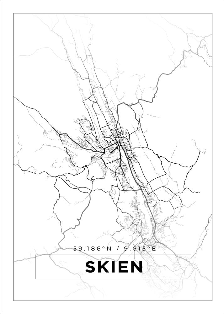 Bildverkstad Map - Skien - White Poster