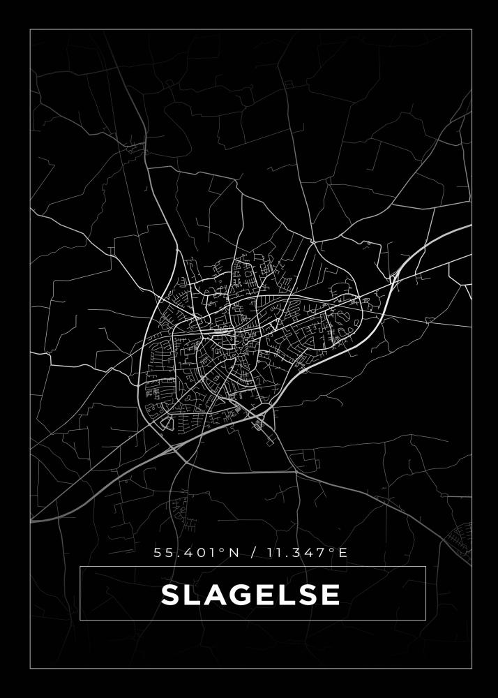 Bildverkstad Map - Slagelse - Black Poster