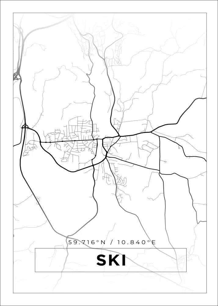 Bildverkstad Map - Ski - White Poster