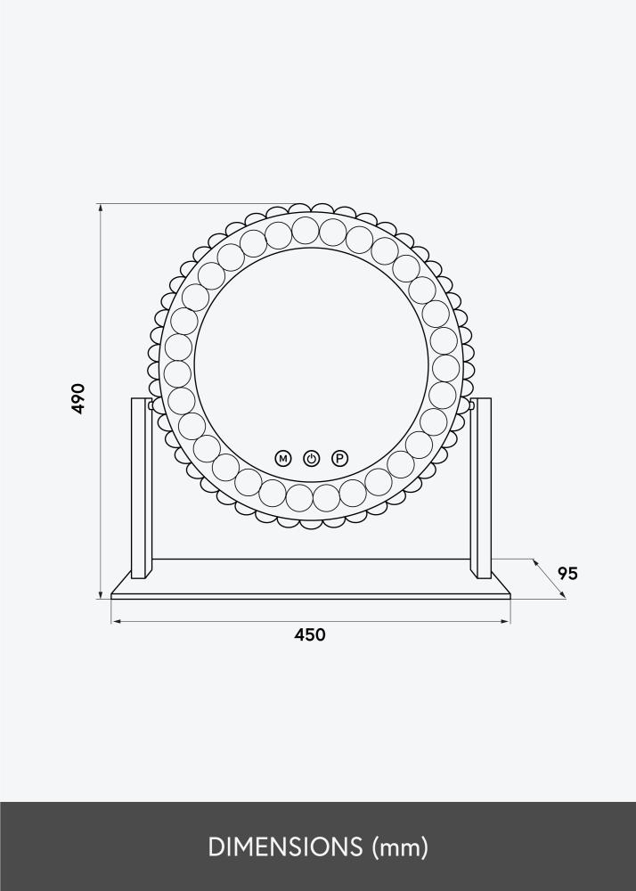 KAILA KAILA Make-up Mirror Crystal LED 46x58 cm