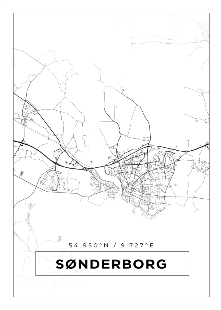 Bildverkstad Map - Sønderborg - White Poster