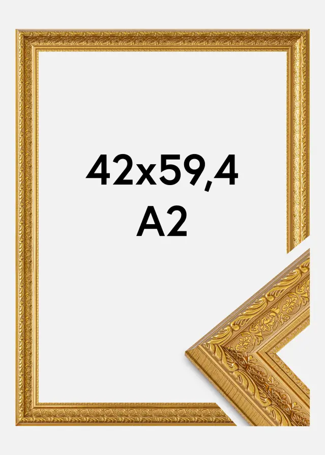 BGA Frame Ornate Acrylic Glass Gold 42x59.4 cm (A2)