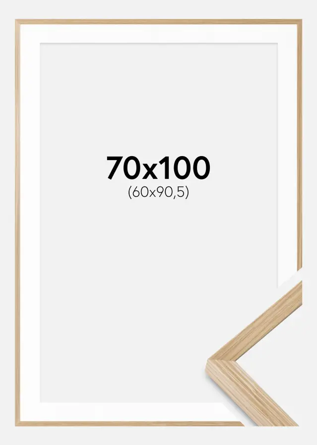 Ram med passepartou Frame Soul Oak Veneer 70x100 cm - Picture Mount White 61x91.5 cm