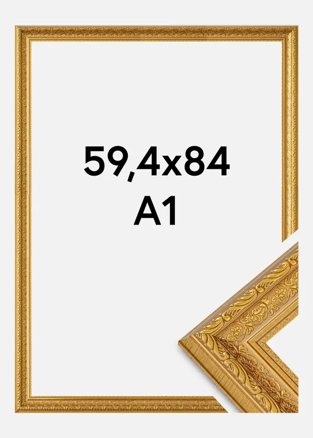 BGA Frame Ornate Acrylic Glass Gold 59.4x84 cm (A1)