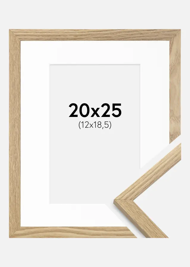 Ram med passepartou Frame Trendy Oak 20x25 cm - Picture Mount White 13x19.5 cm