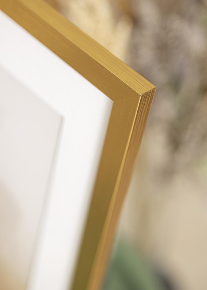 Ram med passepartou Frame Gold Wood 50x70 cm - Picture Mount White 42x59.4 cm (A2)