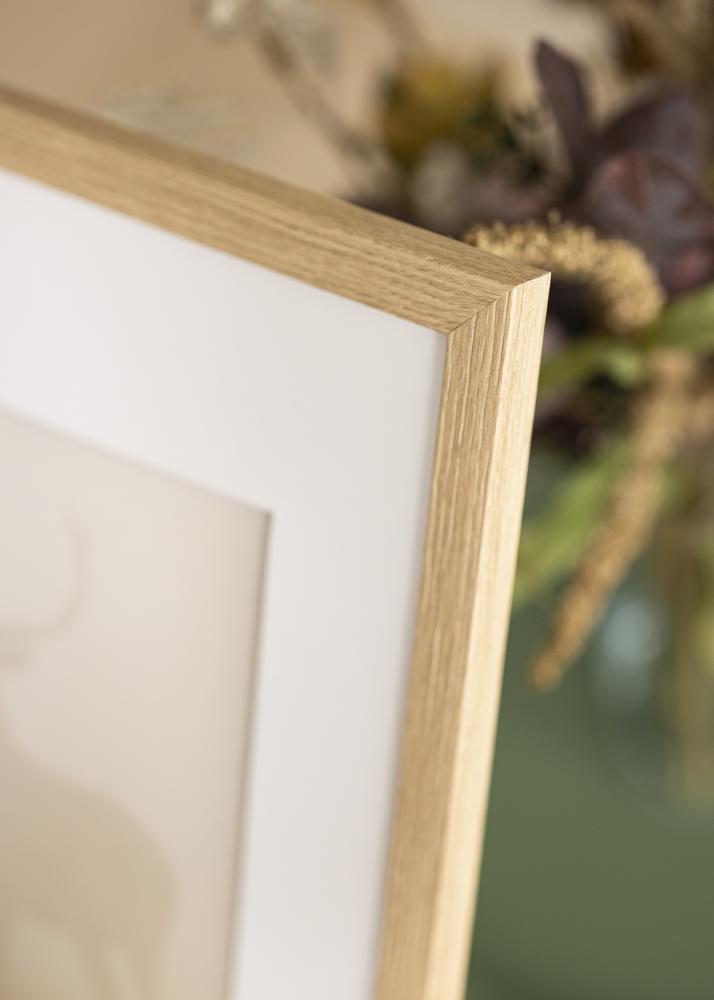 Ram med passepartou Frame Sleek Oak 55x70 cm - Mat White 46x60 cm