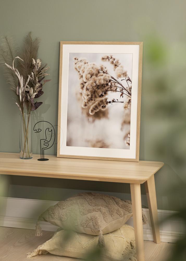 Ram med passepartou Frame Sleek Oak 55x70 cm - Mat White 46x60 cm