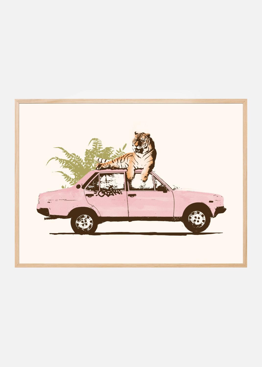 Product Image for Tiger On Car Poster (30x40 cm)