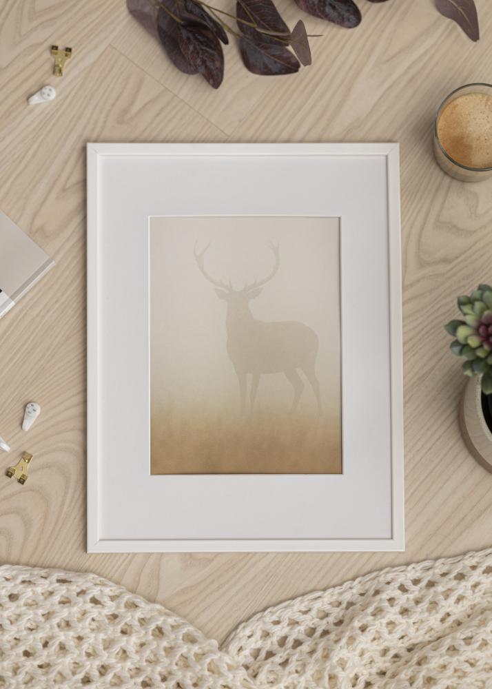 Ram med passepartou Frame Galant White 30x40 cm - Picture Mount White 20x28 cm