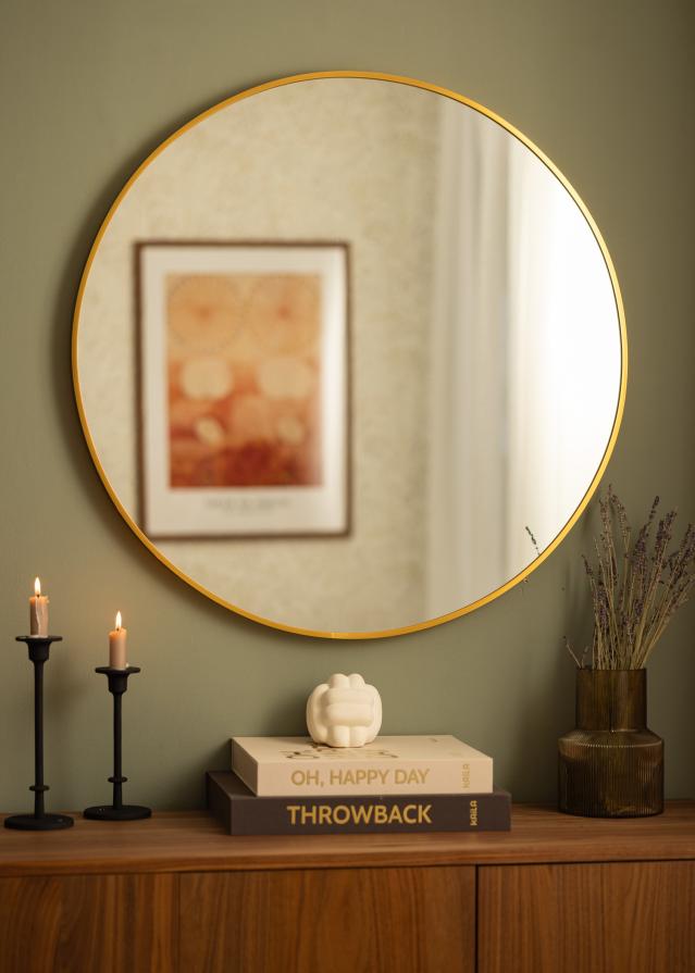 House Nordic Mirror Madrid Brass 80 cm Ø