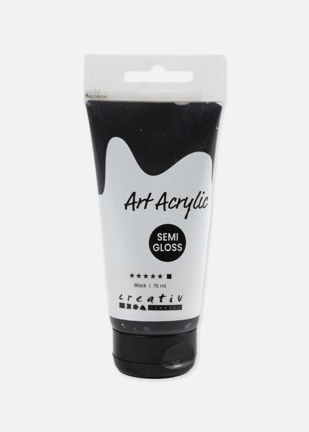 Product Image for Acrylic Paint Black Semi-Gloss Opaque, 75 ml