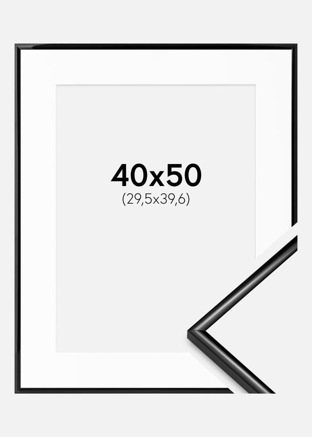 Ram med passepartou Frame Scandi Black 40x50 cm - Picture Mount White 12x16 inches